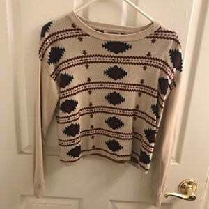 Patterned cropped sweater